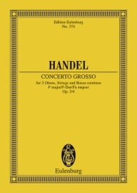 Handel: Concerto grosso F major Opus 3/4 HWV 315 (Study Score) published by Eulenburg